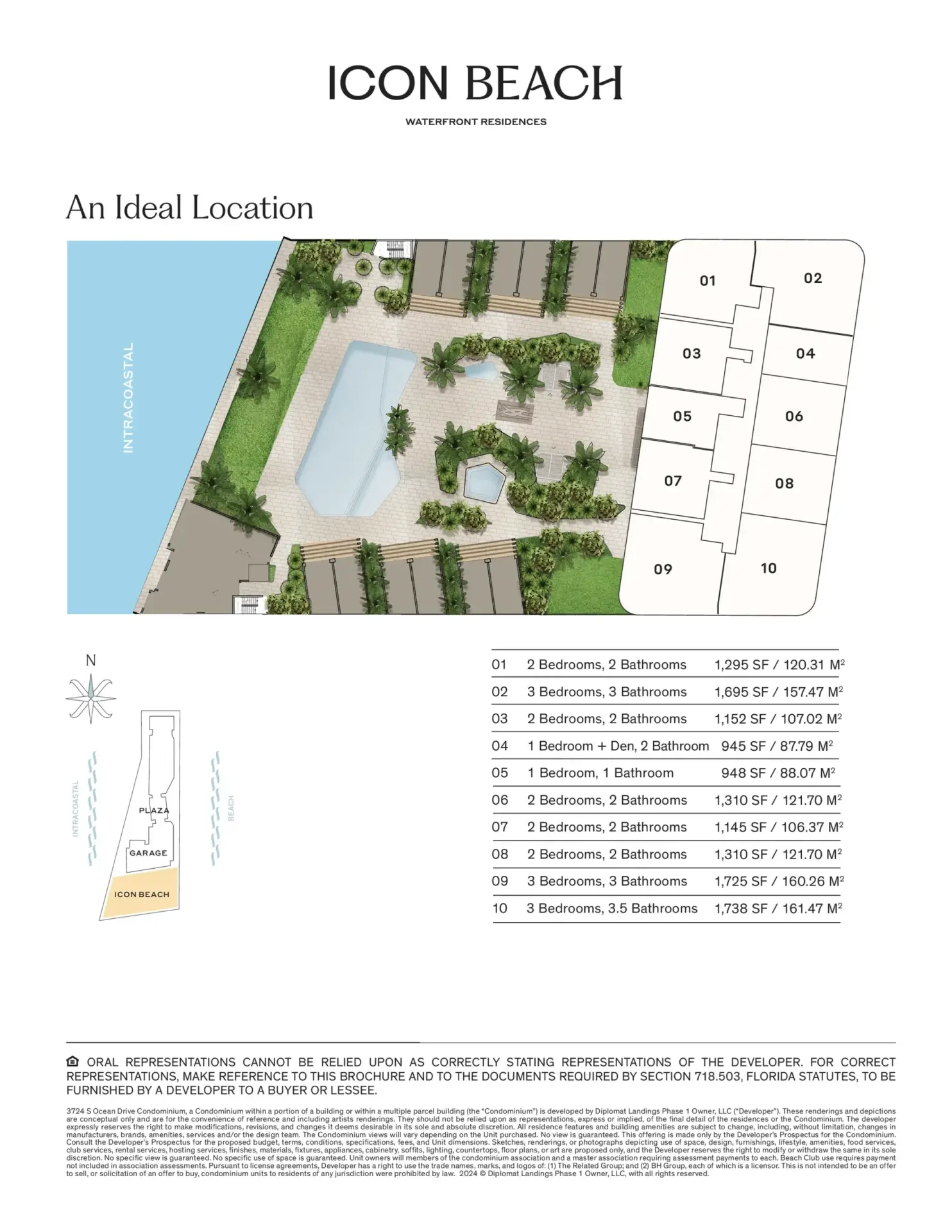 Icon Beach floor plans master key plan