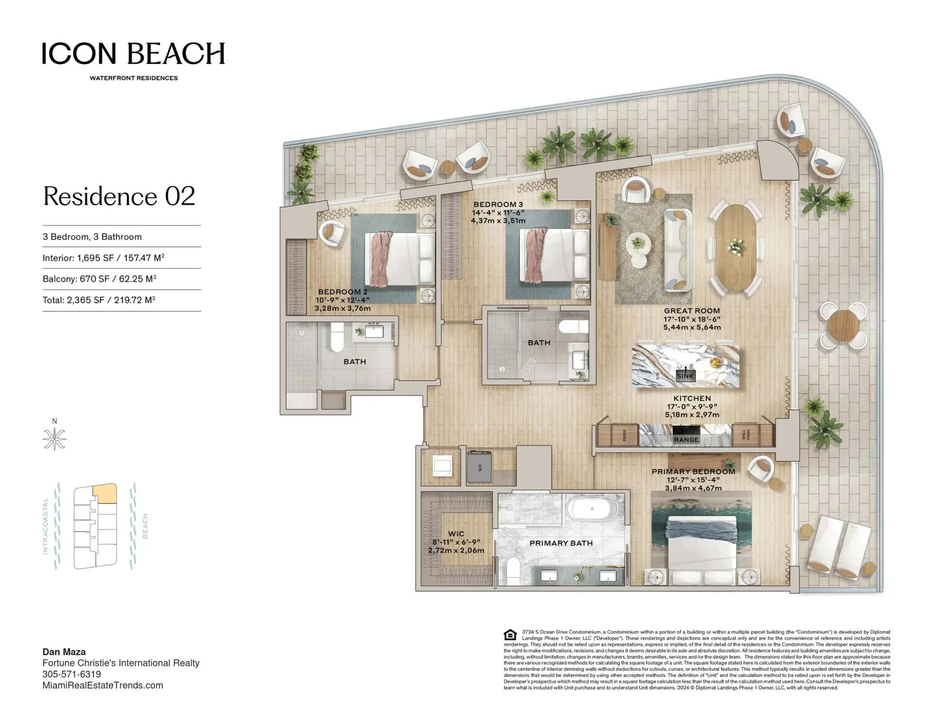 Icon Beach penthouse comparison reference: published Residence 02 plan