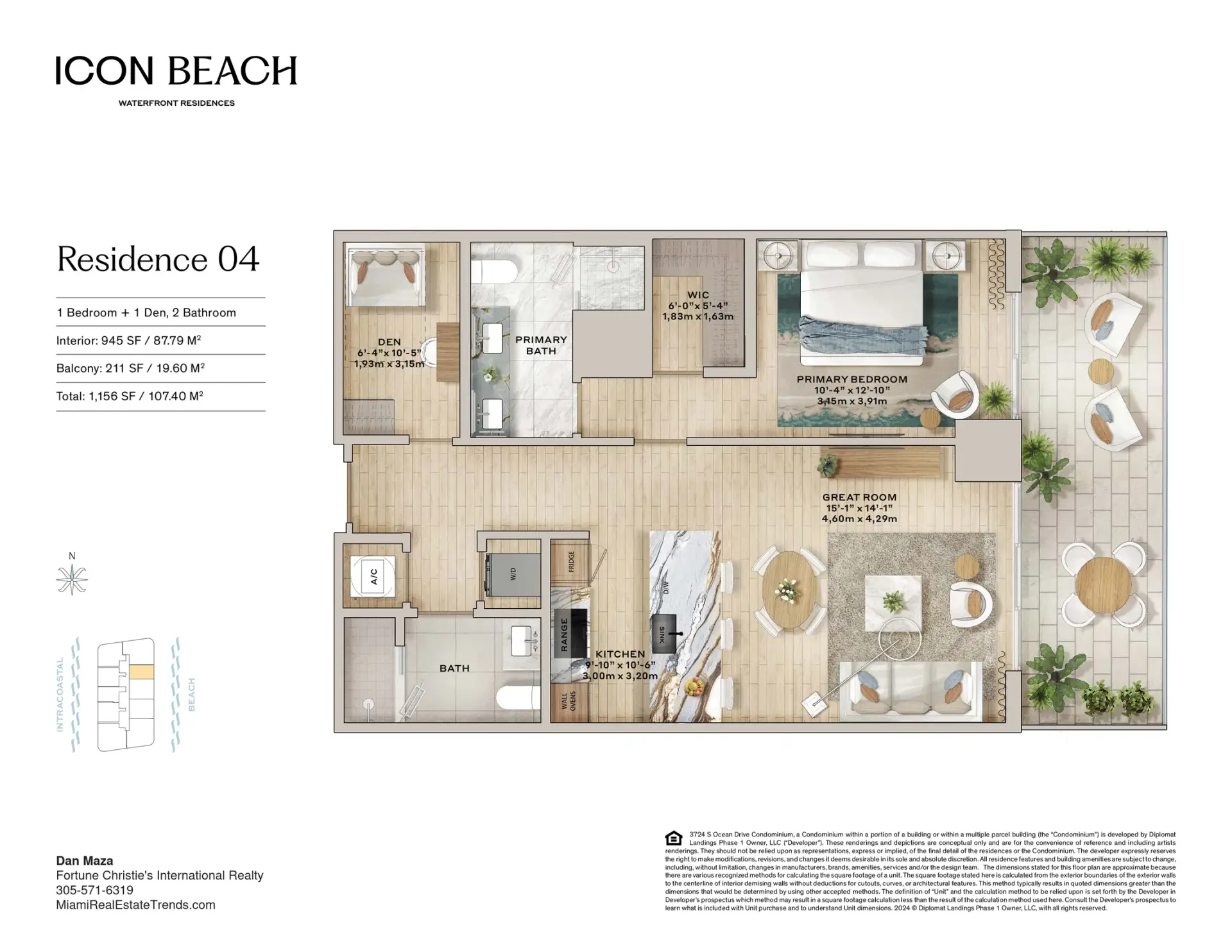 Icon Beach floor plans: Residence 04 layout