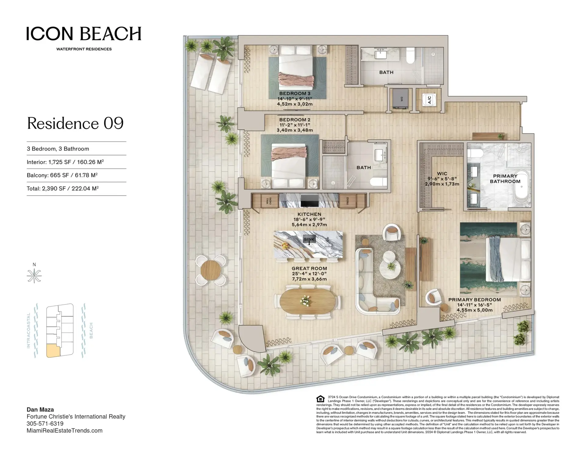 Icon Beach penthouse comparison reference: published Residence 09 plan