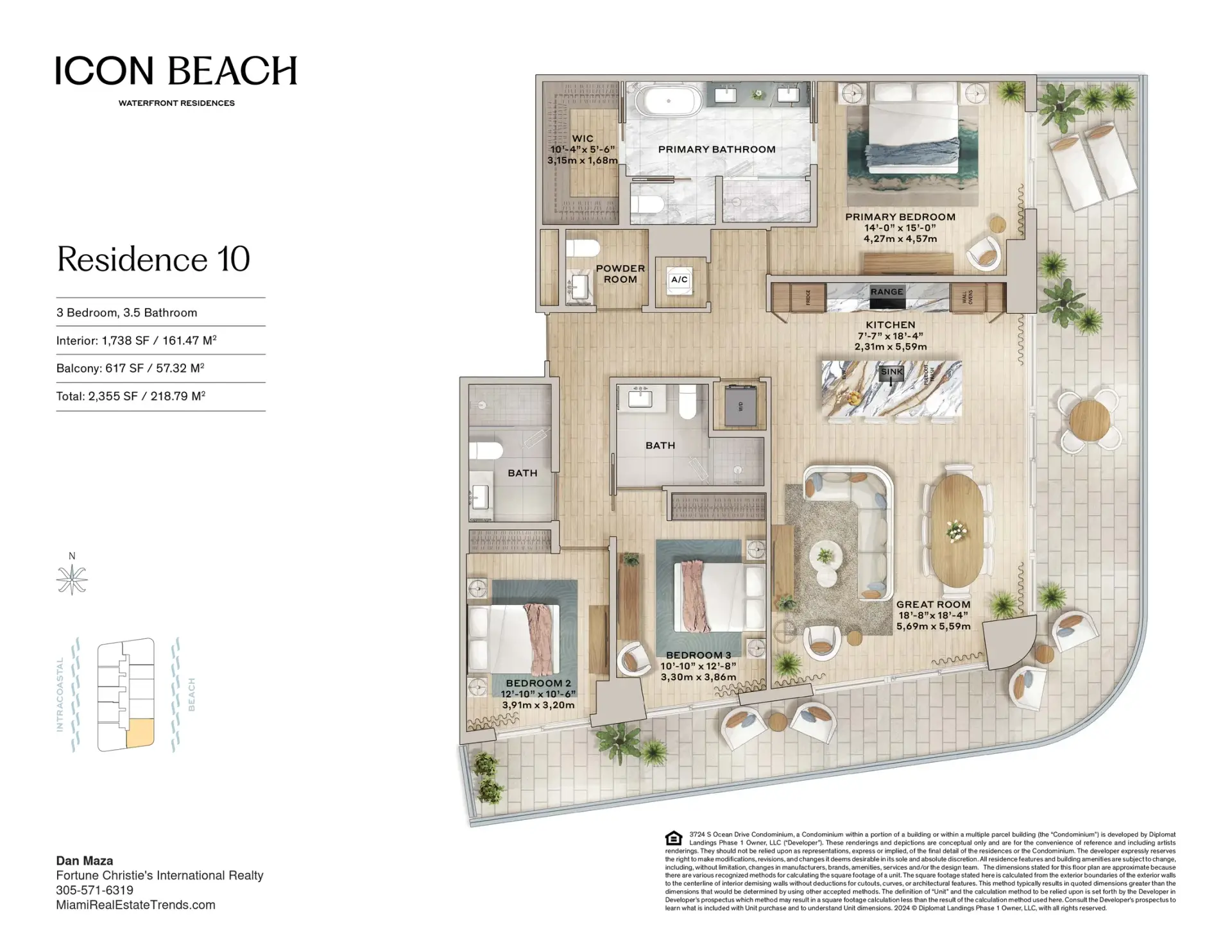 Icon Beach penthouse comparison reference: published Residence 10 plan
